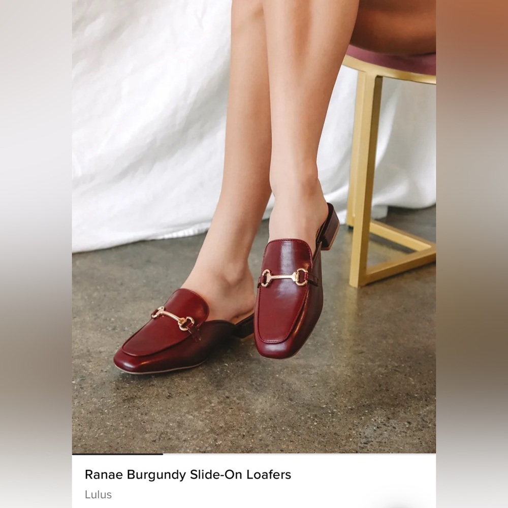 Lulus Ranae Burgundy Slide-On Loafers